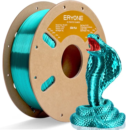 Miniatura 16 de ERYONE Filamento de ácido poliláctico (PLA) de seda bicolor para impresora 3D, de 1.75 mm +/- 0.03 mm, carrete de cartón de 1 kg (2.2 libras)