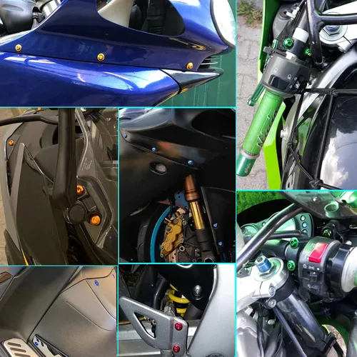 Miniatura 6 de Kit de pernos de carenado de motocicleta mejorados, 195 piezas, tornillos y clips para CBR 600RR 1000RR CBR600 F3 F4 F4i Suzuki GSXR 600 750 1000