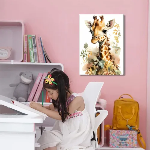Miniatura 7 de Juego de 3 Arte de Pared de Animales del Bosque, Lienzo de Decoración de Pared con Imágenes de Animales Salvajes para Guardería, Lindo Póster