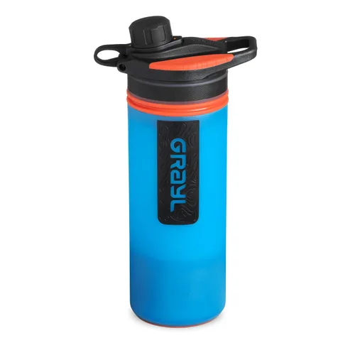 GRAYL GeoPress - Botella purificadora de agua de 24 onzas, filtro para senderismo, campamento, supervivencia, viajes (azul Bali)