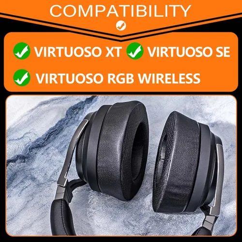 Miniatura 2 de TRANSTEK Virtuoso XT - Almohadillas de gel de enfriamiento más gruesas, compatibles con auriculares Virtuoso RGB Wireless, SE, XT, almohadilla