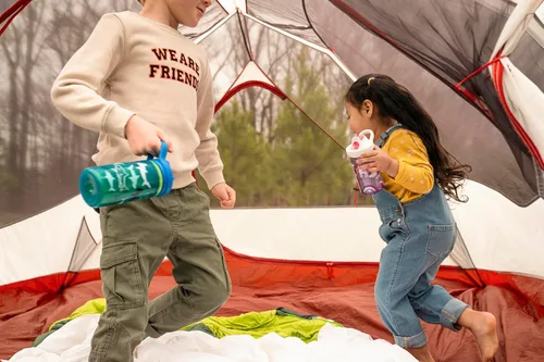 Miniatura 51 de CamelBak Eddy+ Kids Water Bottle with Bite Valve Straw, Leak‑Resistant Easy‑Sip Design for Everyday Hydration, 14oz Kids Animales de la selva