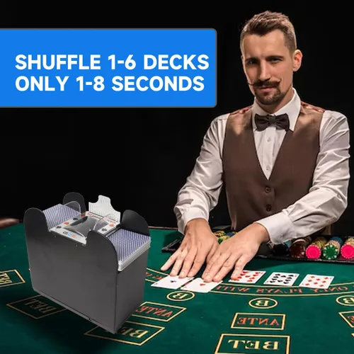 Miniatura 6 de GSE Games & Sports Expert Barajador Automático de 6 Barajas, Máquinas Mezcladoras Operadas con Batería para Cartas de Juego, Blackjack, Texas 6-deck