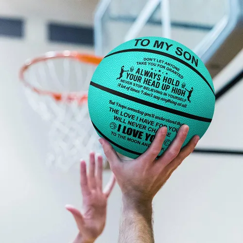 Miniatura 4 de KWOOD Regalos de baloncesto grabados personalizados para interiores y exteriores para hijo, I Love You to The Moon and Back, regalos de graduación