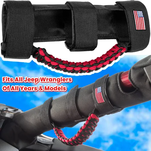 Miniatura 2 de Asas de agarre de barra antivuelco+mango de agarre para reposacabezas para Jeep Wrangler YJ TJ JK JKU JL JLU Sport Sahara Freedom Rubicon Unlimited