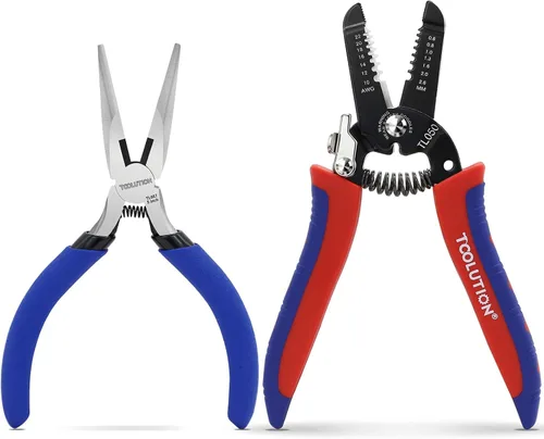 Miniatura 9 de 2-Piece Electrician's Pliers Set - 7" Wire Stripper & 5" Flush Cutter - Professional Wire Stripping Tool with Spring-Loaded Design & Non-Slip Grip