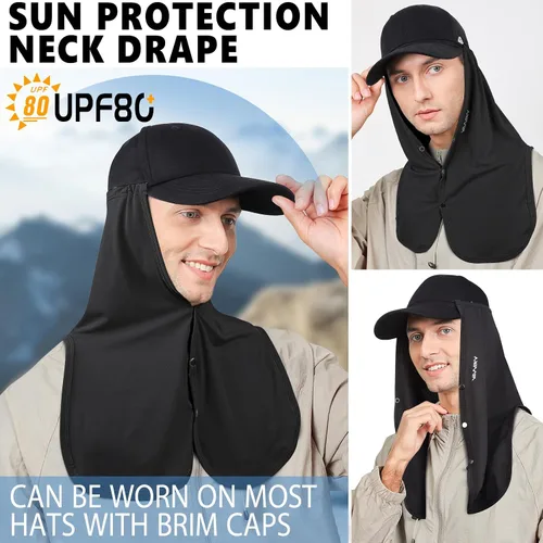 Miniatura 2 de Protección solar UV ajustable para el cuello, máscara multifuncional de protección solar 2 en 1, complemento de solapa para el cuello para gorras