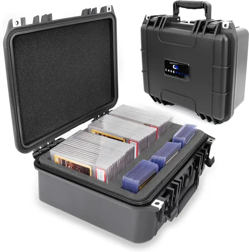 CASEMATIX Funda para tarjetas graduadas compatible con más de 40 tarjetas comerciales BGS PSA SGC FGS de un solo toque, caja de almacenamiento de