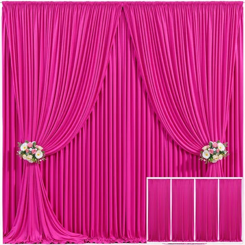 Miniatura 43 de Cortina de fondo beige de 10x10 para bodas y fiestas, cortina de fondo beige sin arrugas para fotos, cortinas de fondo para decoración de baby Gris