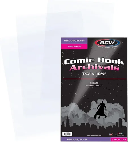 Miniatura 9 de BCW Silver Age Comic Mylar - Bolsas de archivo de 4 milésimas de pulgada de grosor Bolsas de poliéster Mylar para cómics Se adapta a Silver Age