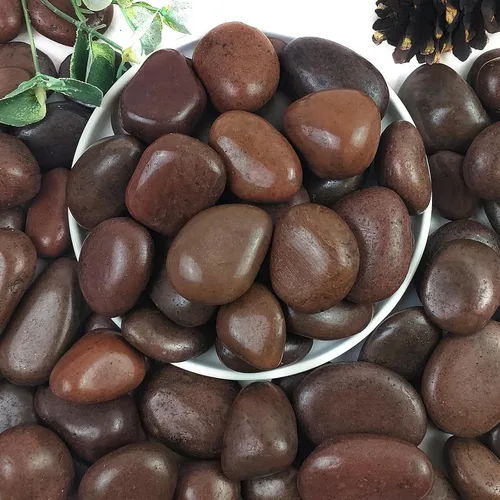 Miniatura 10 de YISZM - Piedras negras para plantas, 2 libras, rocas naturales de río pulidas de 1-2 pulgadas de alto para paisajismo, piedras decorativas