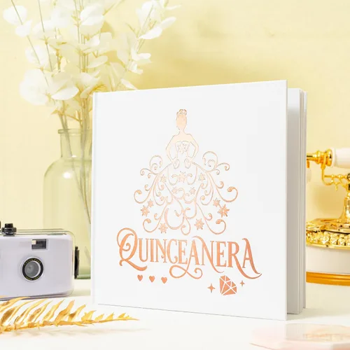 Miniatura 5 de Calculs Libro De Firmas para Quinceañera Libro de Visitas Mis Membrillo 15 Cumpleaños Libro de imágenes centros de mesa para 15 años quinceañeras