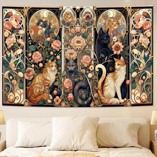 Miniatura 12 de Apdidl Tapiz de Pared Bohemio Hippie para Dormitorio Estético, Tapices de Arte Decorativo de Mandala Bohemio Indio, Colgante de Pared Vertical