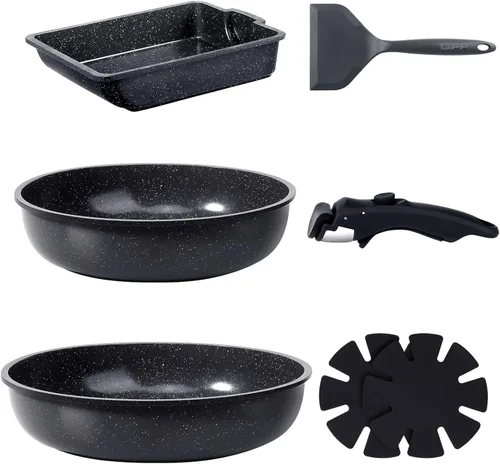 Miniatura 79 de GiPP Juego de ollas y sartenes de cerámica antiadherentes, antiadherentes con mango desmontable, saludable y no tóxico, sin PFAS PFOA y PTFE, apto