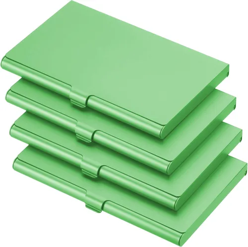 Miniatura 13 de PATIKIL Titular de la tarjeta de visita, caja de tarjeta de metal de aluminio titular de la tarjeta profesional para tarjeta de crédito de la Rojo
