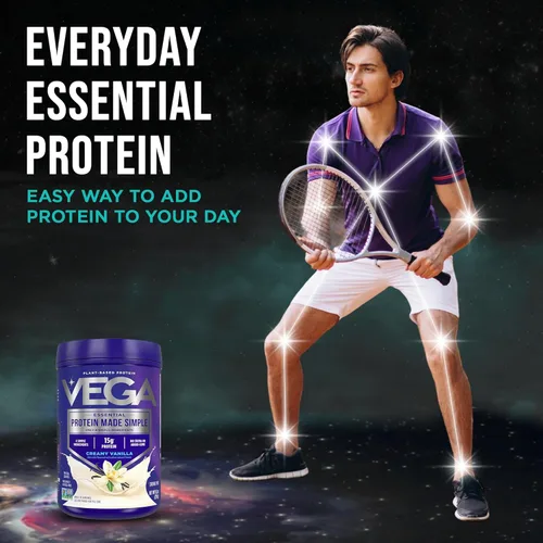 Miniatura 3 de Vega Proteína hecha simple, vainilla, sin estevia vegana a base de plantas en polvo, saludable, sin gluten, proteína de guisante para mujeres