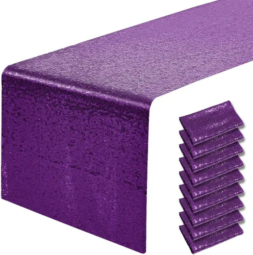 Miniatura 49 de Pufogu - Camino de mesa de lentejuelas brillantes de 12 x 72 pulgadas para fiestas de cumpleaños, decoración de bodas, despedidas de soltera