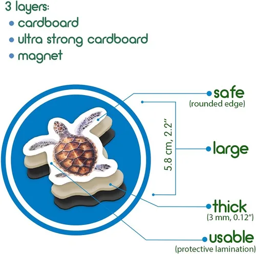 Miniatura 6 de Imanes de nevera para niños pequeños – magdum – 30 imanes de animales marinos para refrigerador – Imanes reales de animales del océano para niños