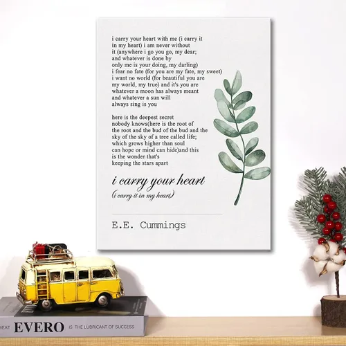 Miniatura 5 de Lienzo inspirador para pared, con frase motivacional I Carry Your Heart, pintura impresa en lienzo para oficina, hogar, decoración de pared
