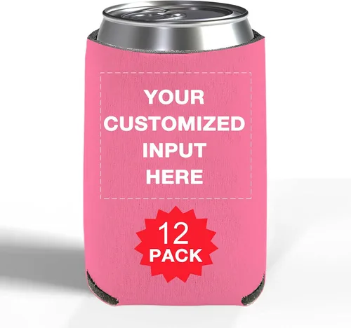 Miniatura 103 de Enfriadores de cerveza personalizados con manga de lata, 20 unidades, enfriador de latas personalizado con logotipo de foto para bodas, pesca, Negro