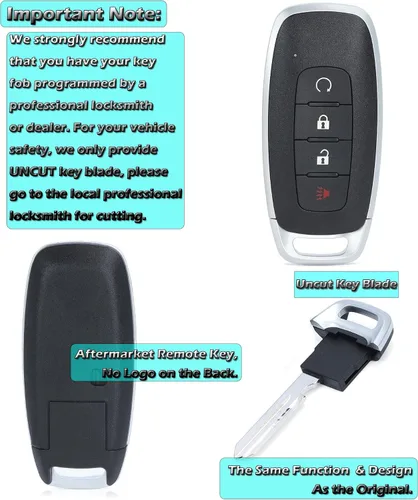 Miniatura 6 de Llavero inteligente para Nissan Rogue 2022-2025, Alliskeys Proximity Keyless Entry Control remoto de repuesto para Nissan Kicks Ariya Rogue