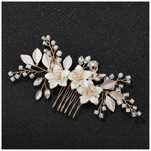 Miniatura 8 de SWEETV Peine de pelo de boda clip de cristal nupcial boda accesorios para el cabello para novias y damas de honor, plata