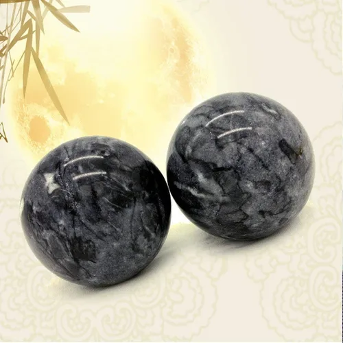 Miniatura 4 de Bolas de Baoding de mármol natural de 1.4 pulgadas, bolas de salud de masaje chino para terapia de ejercicio de mano y alivio del estrés