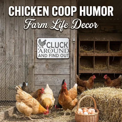 Miniatura 4 de Smilelife Funny Chicken Gifts - Letrero de lata de pollo para el hogar, granja, gallinero, granja, cocina, jardín, decoración de 8 x 12 pulgadas Gris