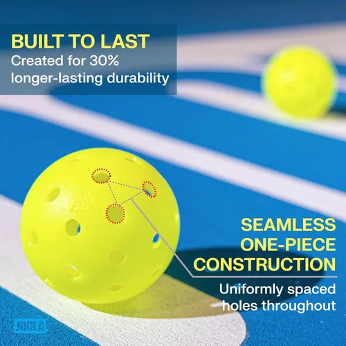 Miniatura 3 de JOOLA HC-40 - Pelotas de pickleball para canchas duras con tubo de almacenamiento, pelotas aprobadas por USAP para jugar en torneos, bolas