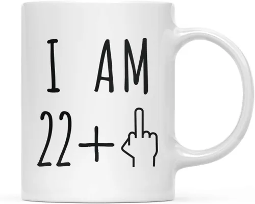 Miniatura 47 de Andaz Press Divertida taza de café de 11 onzas, regalo de broma de cumpleaños, I Am 49 + 1 dedo medio, 1 paquete, ideas de regalo de cumpleaños 50
