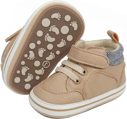 COSANKIM Zapatos deportivos para bebé niño y niña, zapatos de tobillo altos, antideslizantes, suela suave, zapatos de cuna para niños pequeños