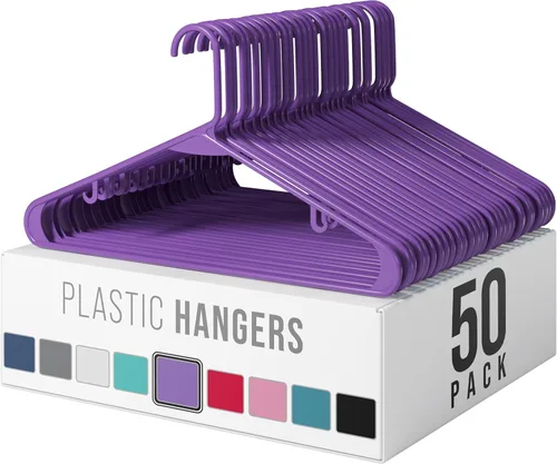 Miniatura 10 de Perchas de plástico, paquete de 50 perchas color aguamarina, son perfectas para colgar abrigos y ahorrar espacio en general para clósets y nuevos
