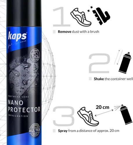 Miniatura 5 de Kaps Nano Protector – 13.52 fl oz – Impermeabilizador de zapatos y botas para cuero, gamuza, nobuck, textil y lona – repelente al agua