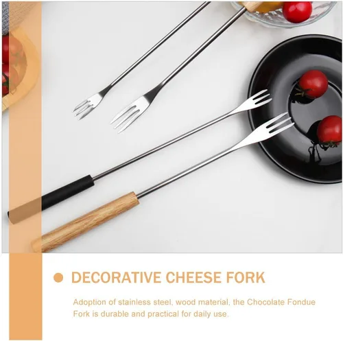 Miniatura 3 de 6 tenedores para fondue de acero inoxidable con asas de polipropileno para queso, chocolate y frutas, tenedores de cocina para cocinar y entretener