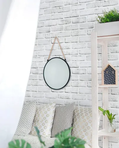 Miniatura 8 de Timeet Papel tapiz de ladrillo para despegar y pegar, papel tapiz de ladrillo blanco y gris, autoadhesivo, papel de pared extraíble para decoración