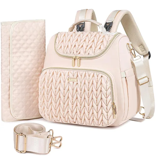 Miniatura 8 de Mochila de pañales Tealari convertible de 4 en 1, bolsa de pañales impermeable para bebé con cambiador, se convierte en bolso de mano para bebé, Gris