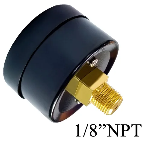 Miniatura 2 de Beduan Medidor de Presión de Aire para Compresor de Aire de 1-1/2" de Dial Montaje Trasero Central, 1/8" NPT, 0-200 PSI