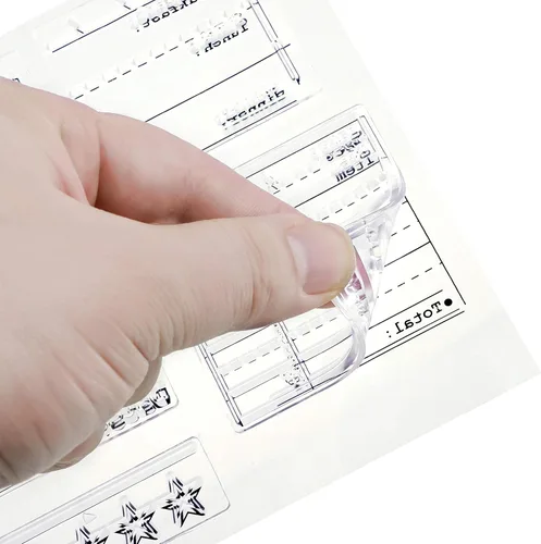 Miniatura 3 de Zonon 18 Piezas Sellos de Diario Sellos Transparentes para Diario, 4 Hojas Plantillas de Planificador de Calendario de Silicona para Bullet Journal