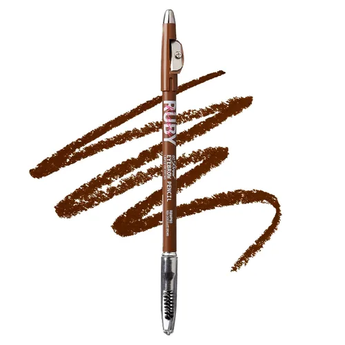 Miniatura 3 de Ruby Kisses GoBrow - Lápiz de cejas, afilable, de larga duración, lápiz de madera para cejas de aspecto natural, paquete de 3 (marrón chocolate)
