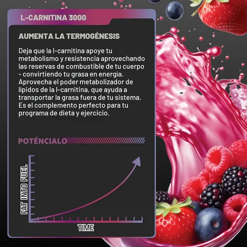 Miniatura 6 de Nutrex Research L-Carnitina 3000 (31 porciones, Berry Blast) Disparos líquidos, sin estimulantes Apoya la recuperación muscular para hombres