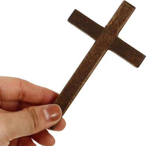 Miniatura 3 de Adornos de cruz de madera, paquete de 6 decoraciones de cruz de madera de 4.72 x 2.75 pulgadas para decoración del hogar, centro de mesa, decoración