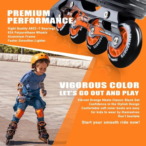 Miniatura 7 de 2PM SPORTS - Patines en línea ajustables Torinx verde para niños, patines divertidos para principiantes para niños, jóvenes, niñas, hombres y mujeres