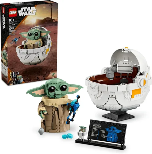 LEGO Star Wars Grogu con juego de juguetes de construcción de cochecito Hover - Juguete de Star Wars para niños, niños y niñas, a partir de 10 años,