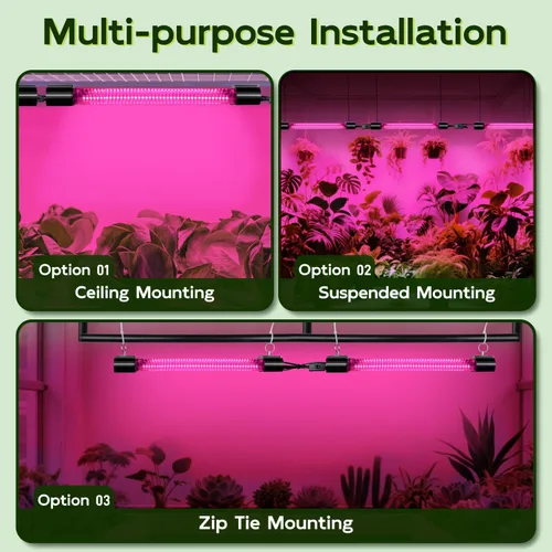 Miniatura 7 de Hlite Paquete de 4 luces LED de cultivo de 16 pulgadas, luces de cultivo enlazables para plantas de interior, luces de plantas de espectro completo