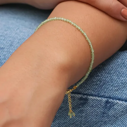 Miniatura 106 de Gempires - Pulseras de cuentas de piedras preciosas hechas a mano, ligeras, de cristal, para uso diario, hipoalergénicas, de 8 pulgadas, chapadas