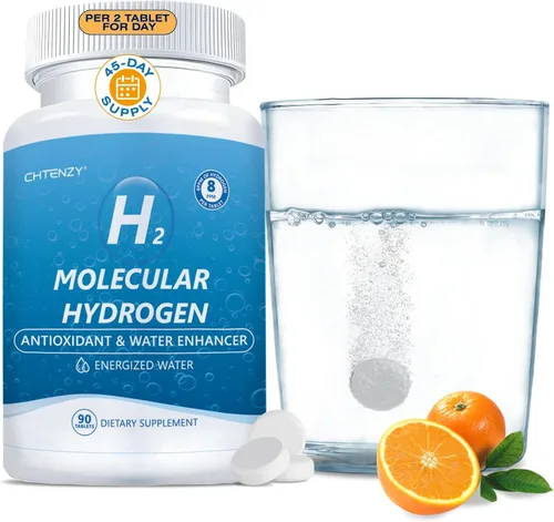 Miniatura 10 de Tabletas de agua de hidrógeno – H2 tabletas de hidrógeno molecular para agua potable, 8 ppm con magnesio, sabor naranja, 60 unidades, electrolitos