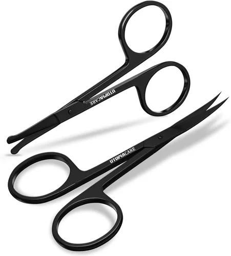 Miniatura 8 de Utopia Care Tijeras para cejas, tijeras pequeñas profesionales de acero inoxidable para hombres y mujeres, tijeras para el pelo de la nariz