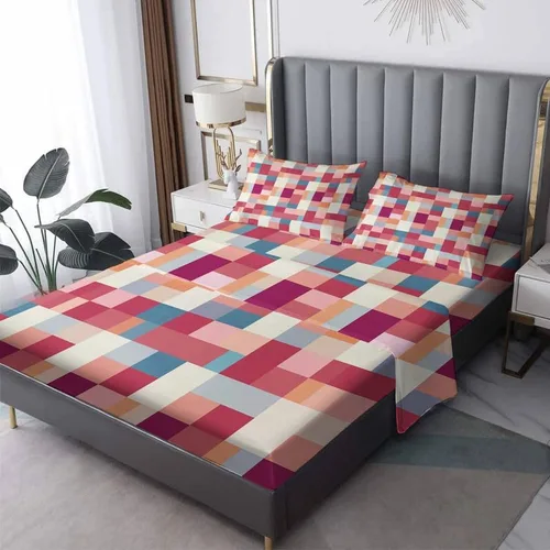 Miniatura 8 de Juego de sábanas abstractas tamaño individual, sábanas de microfibra suave y bolsillo profundo, sábanas y fundas de almohada estampadas sin arrugas