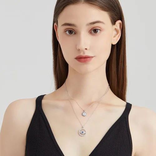 Miniatura 13 de Collar contra el mal de ojo para mujer, chapado en oro de 18 quilates, collar con capas de mal de ojo, hecho a mano, collar de protección ajustable