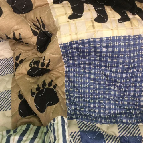 Miniatura 7 de Virah Bella Juego de ropa de cama de 3 piezas tamaño Queen Lodge - A cuadros con oso negro - Juego de edredón reversible rústico para cabaña